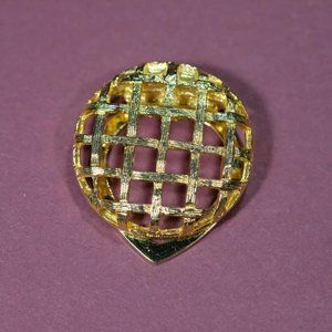 Vintage 1980's LEIBA U.S.A. Gold Tone 1 1/2” Circle Scarf Clip